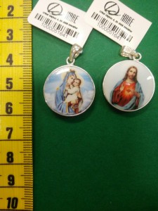 Medalik szkaplerzny srebrny - nr 17 porcelana