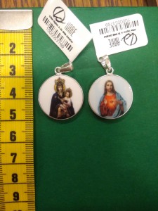 Medalik szkaplerzny srebrny - nr 16 porcelana