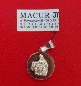 Medalik szkaplerzny srebrny -  "nr 20"