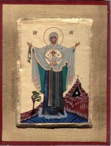 Ikona - Matka Boża Szkaplerzna (średnia)